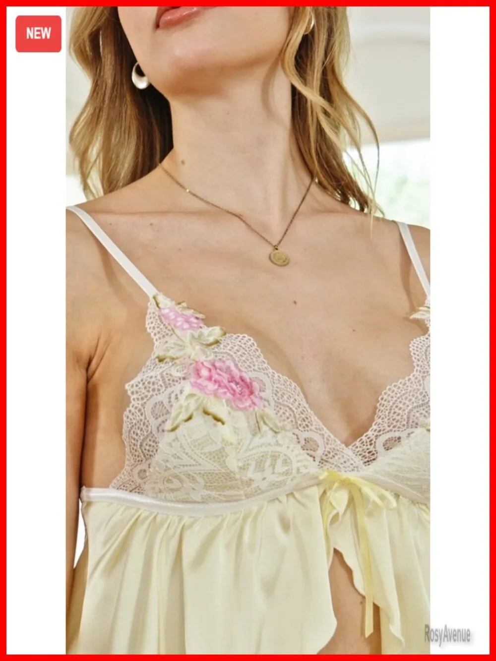 Satin Pajama Set with Cami and Shorts, Lightweight Stretch, Floral Embroidered